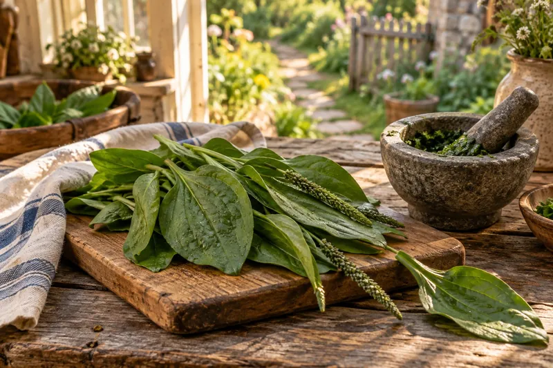 Roadside Plantain Poultice made at home