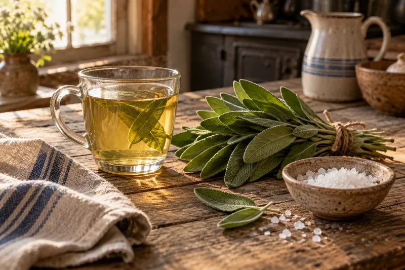 Sage & Salt Gargle made at home